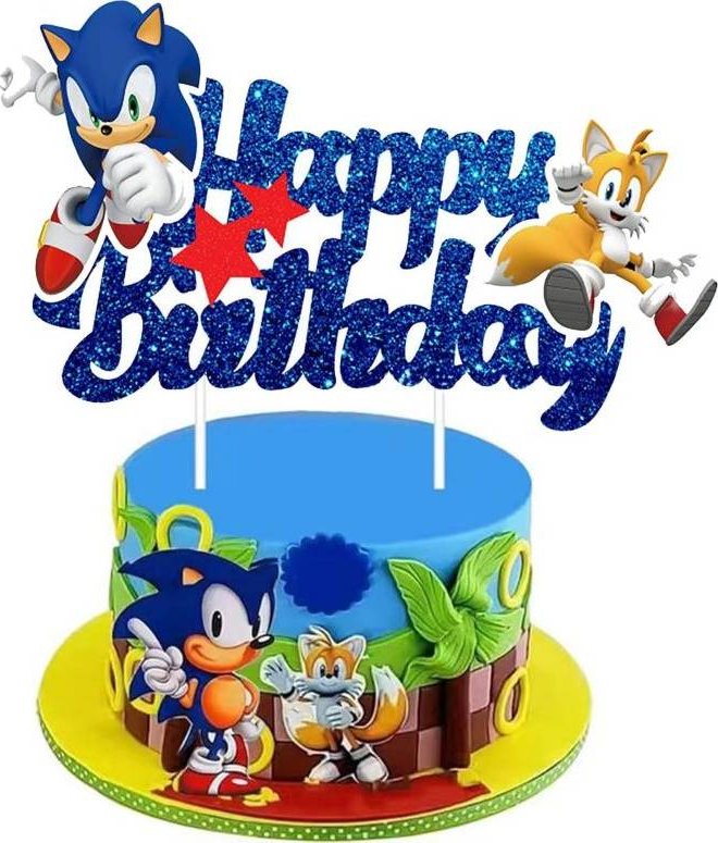 Zápich na dort Happy Birthday Sonic 5ks Cakesicq
