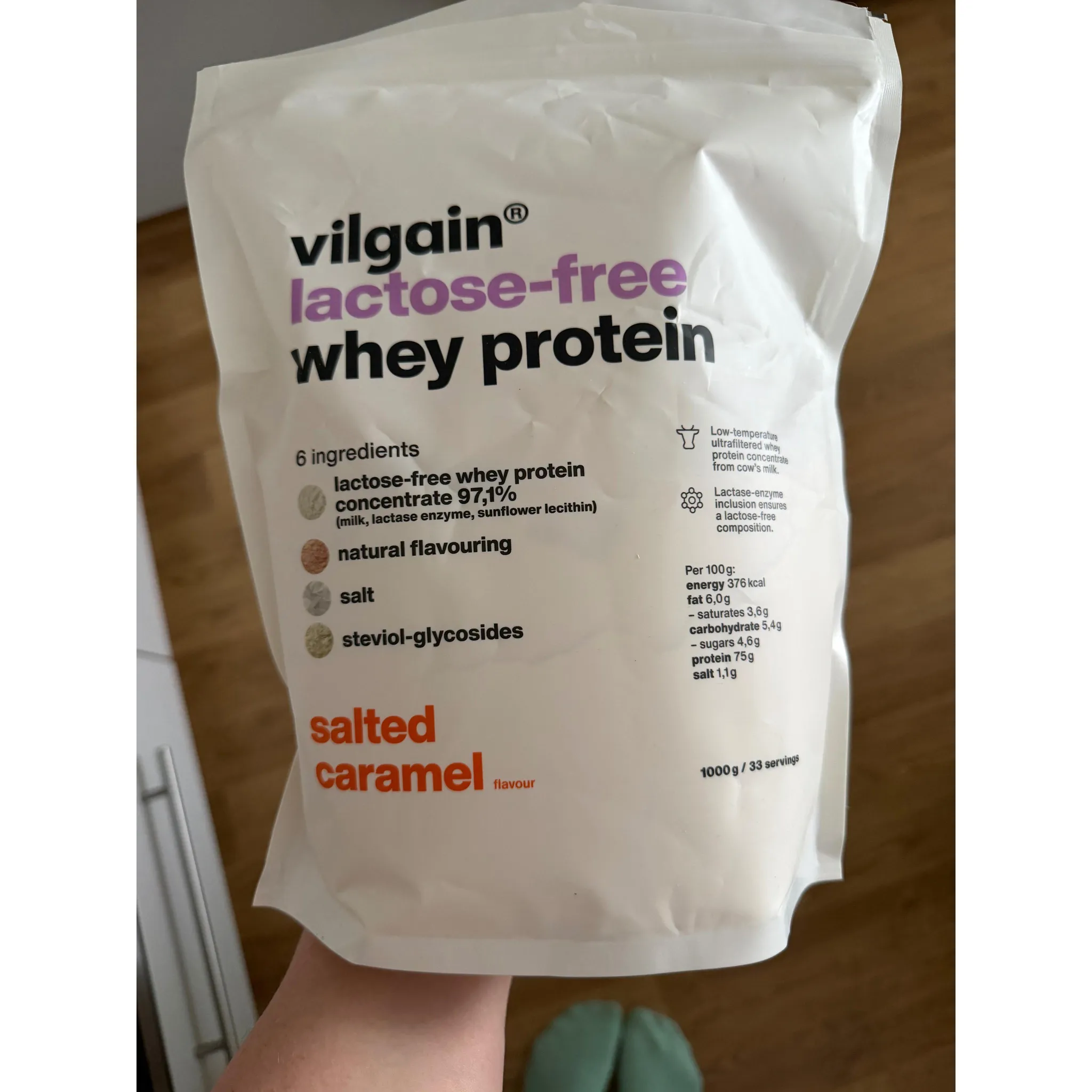 Fotografie 2 - Protein Vilgain Whey Protein Lactose Free 1000&nbsp;g slaný karamel