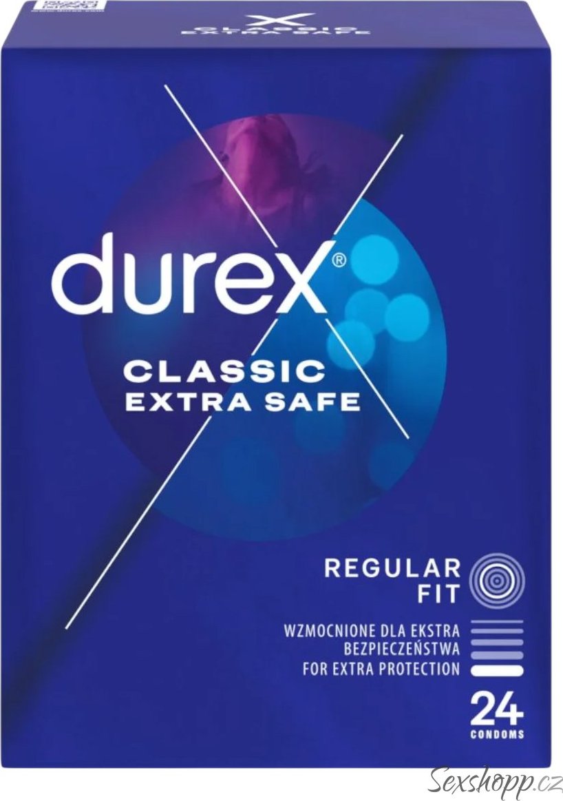 Zesílené kondomy Durex Classic Extra Safe, 24 ks