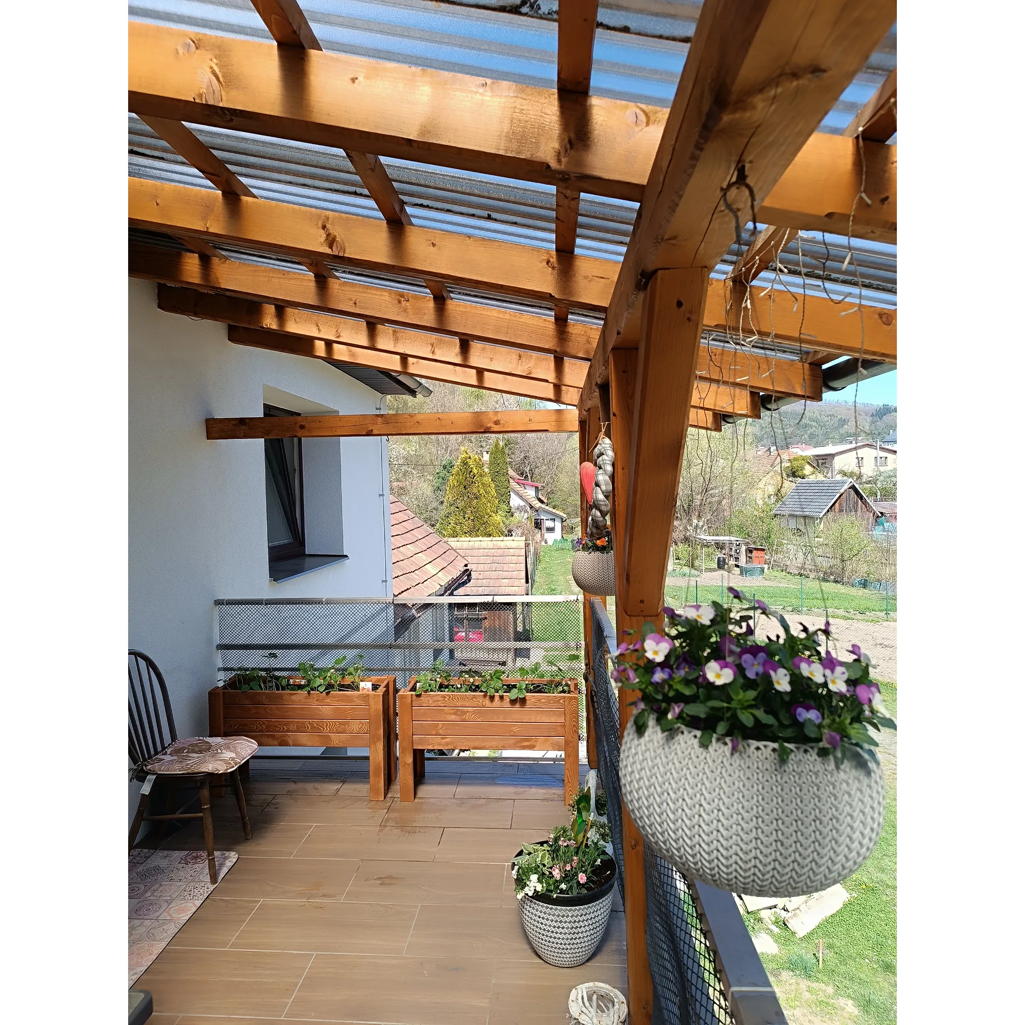 Fotografie 3 - Truhlík Atmowood AW066 90 x 33 x 60 cm teak