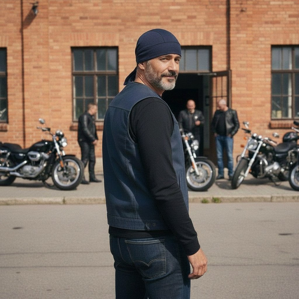 Ebbie Pánský bavlněný šátek bandana - TMAVĚ MODRÝ Velikost: UNI