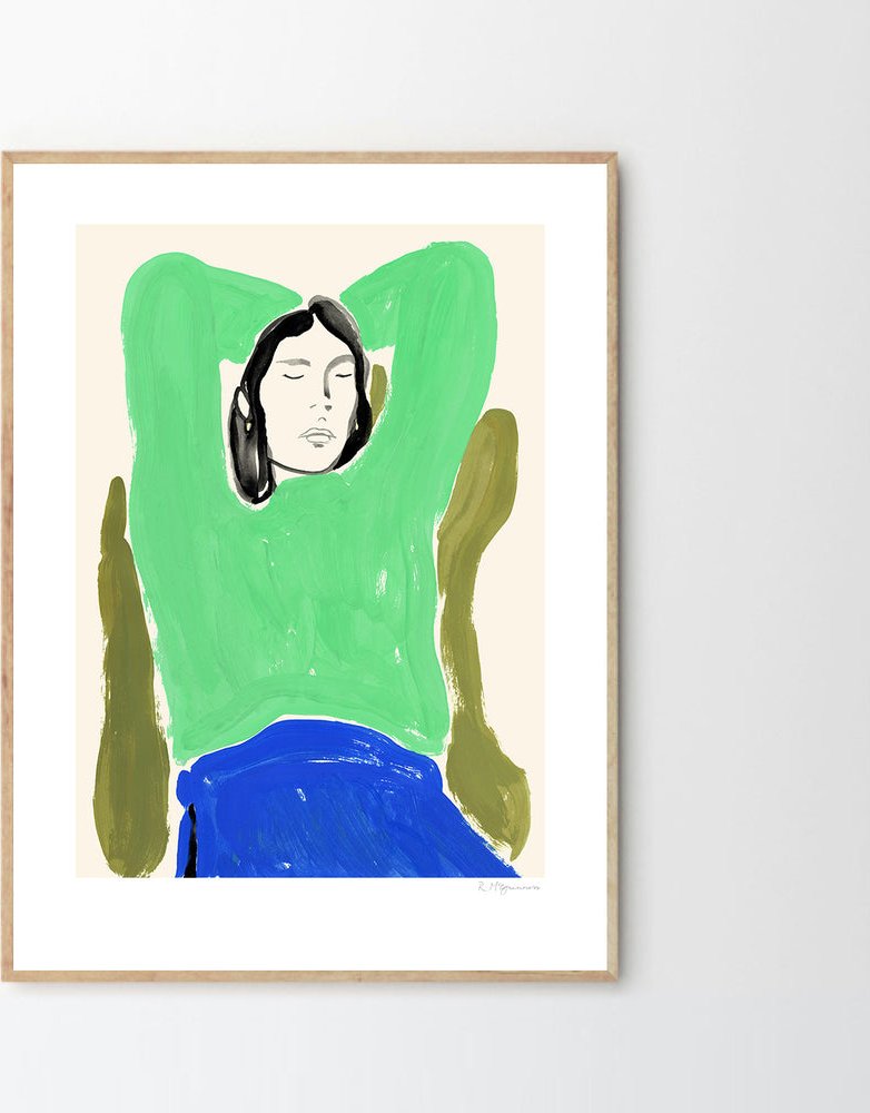Moikka Plakát Sitting in Green and Blue by Rosie McGuinness 100x140 cm