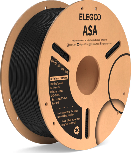 Filament ELEGOO ASA 1,75 mm 1 kg, Ultra černá