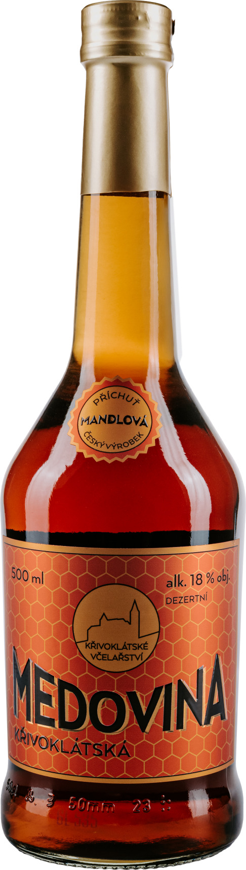 Křivoklátská medovina Mandlová 18% 0,5L