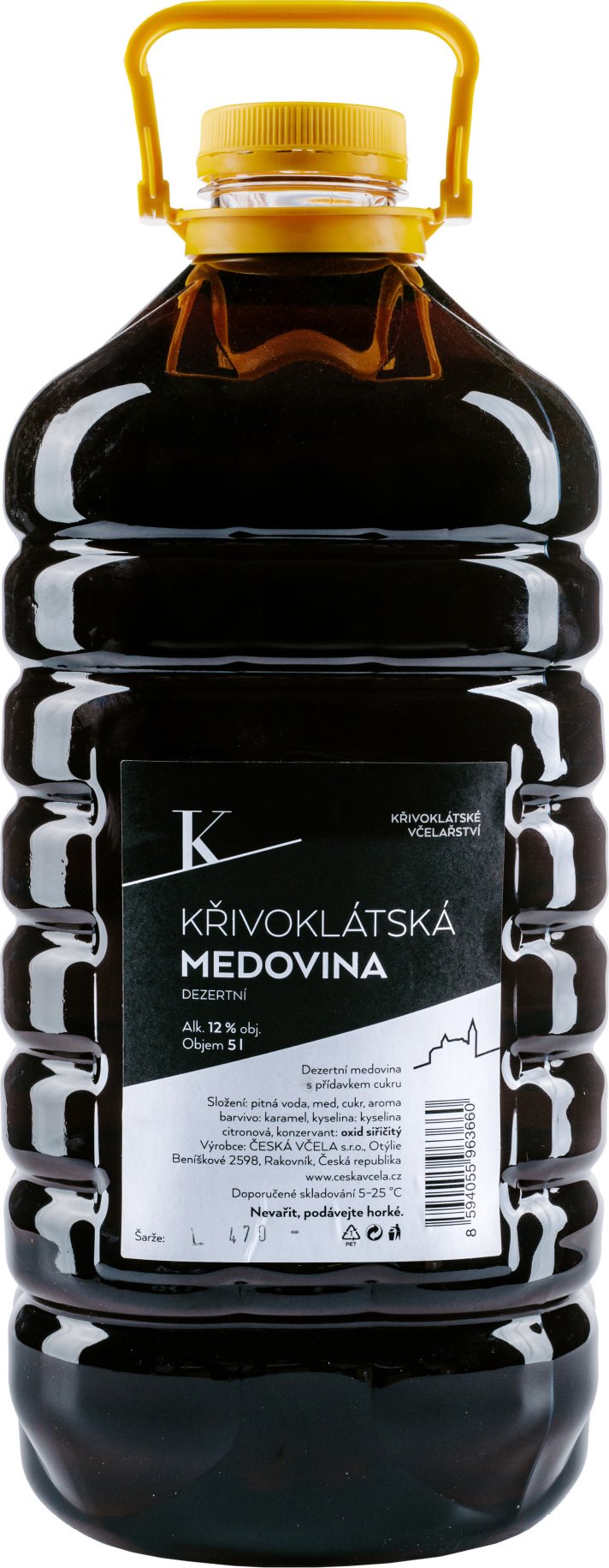 Křivoklátská medovina k ohřevu 12% 5L