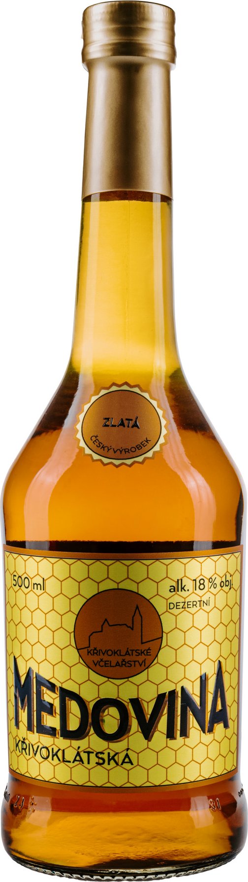 Křivoklátská medovina Zlatá 18% 0,5L