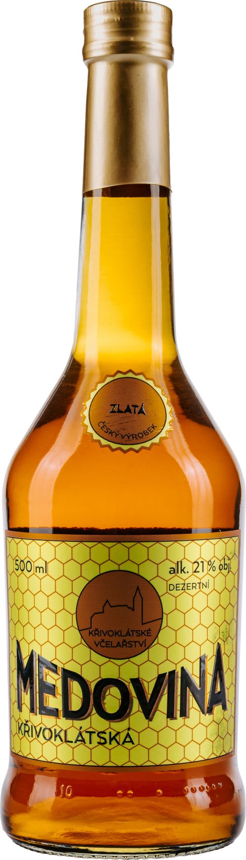 Křivoklátská medovina Zlatá 21% 0,5L