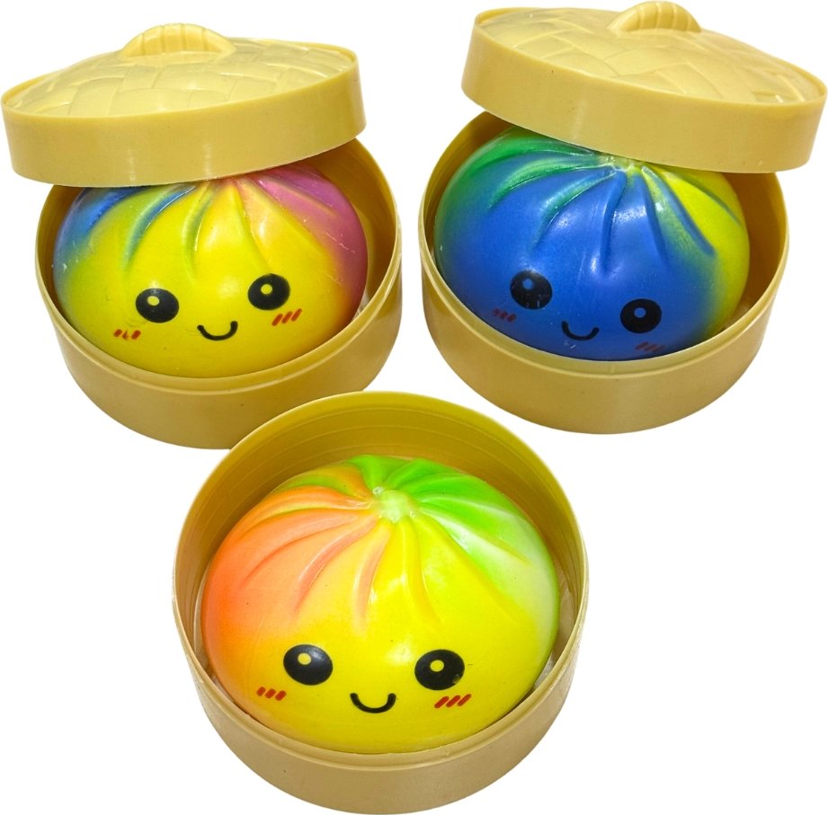 Squishy Dumpling RAINBOW duhový velký mačkací knedlíček 9 cm (Mystery box)