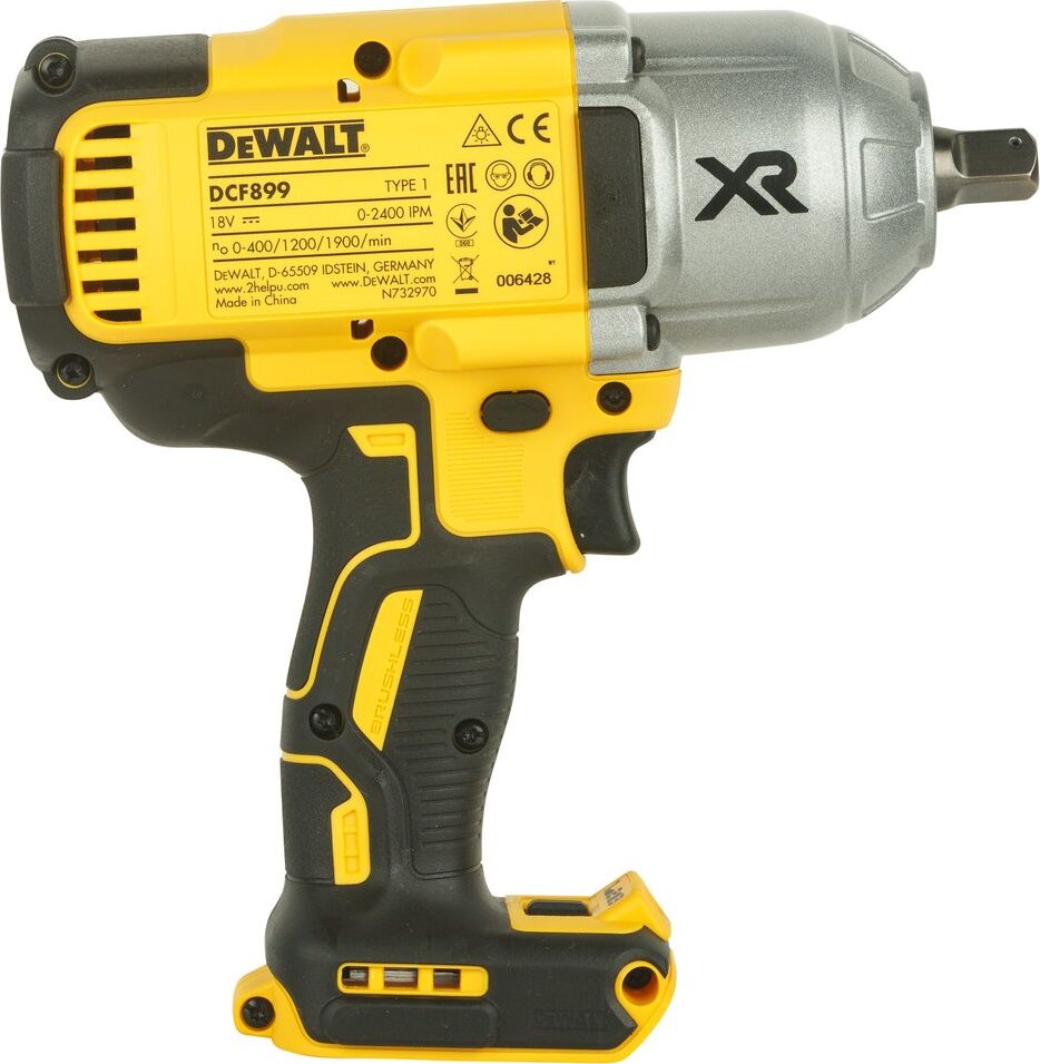 DeWALT Aku bezuhlíkový rázový utahovák 1/2" 18V XR DCF899N DeWALT(bez aku a nabíječky)