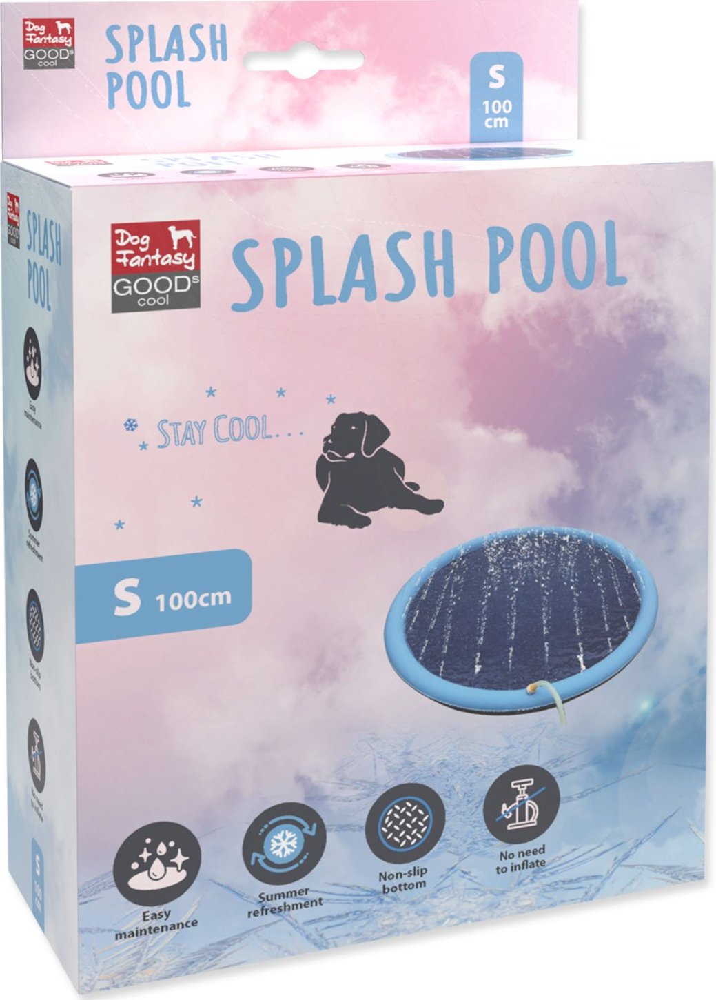 Brouzdaliště Dog Fantasy s vodními tryskami 100cm