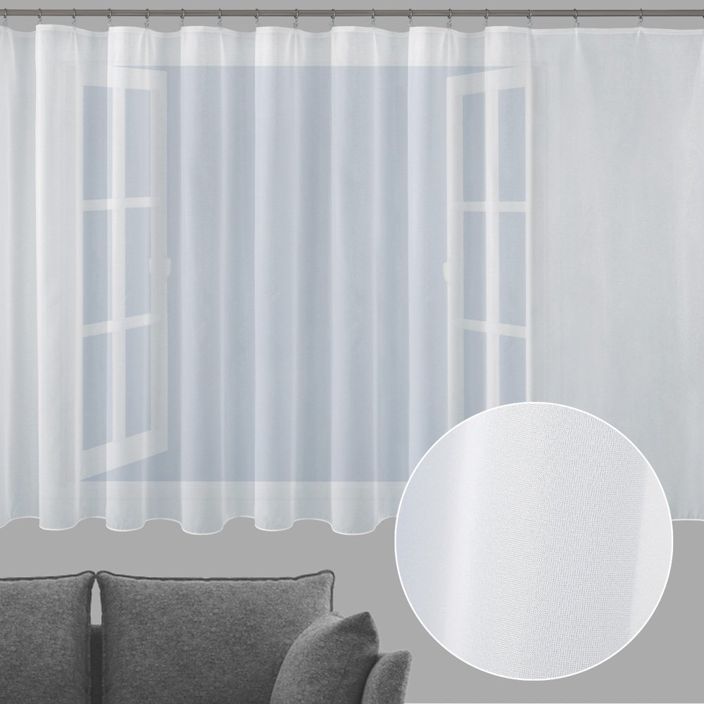 Bílá hladká perleťově lesklá záclona/organza s olůvkem ZAC-032 výška 160 cm Šití na míru