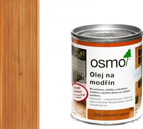 OSMO 009 Modřín olej na dřevěné terasy 0,75 l – pigmentovaný terasový olej