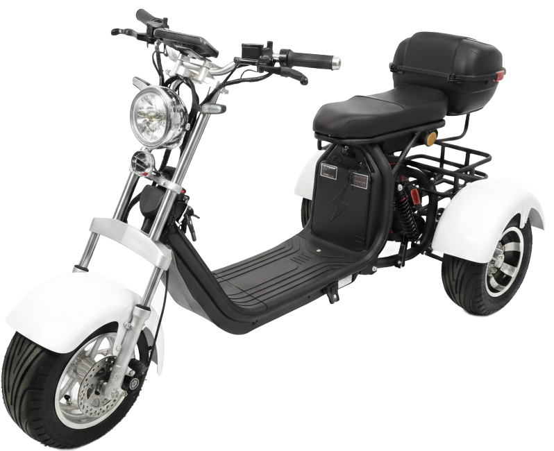 Golem II 2000W - dojezd 100 km, 2x20Ah baterie, duální nabíjení, zpátečka, úložný box, OLTO, bílá