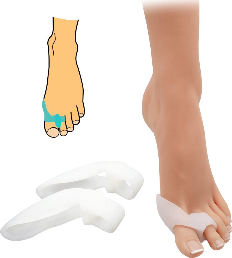 Korektor hallux valgus s návlekem na prsty HealMed 2 ks - průhledný