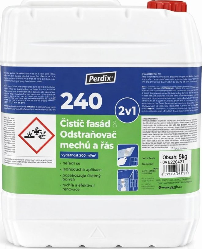 Čistič fasád & Odstraňovač mechů a řas PERDIX, 2 v 1 - 5kg
