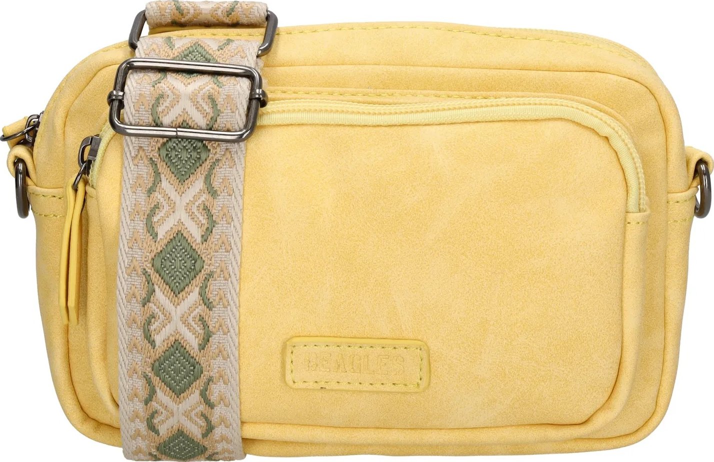 Beagles dámská crossbody kabelka Malaga s dekorativním popruhem - žlutá