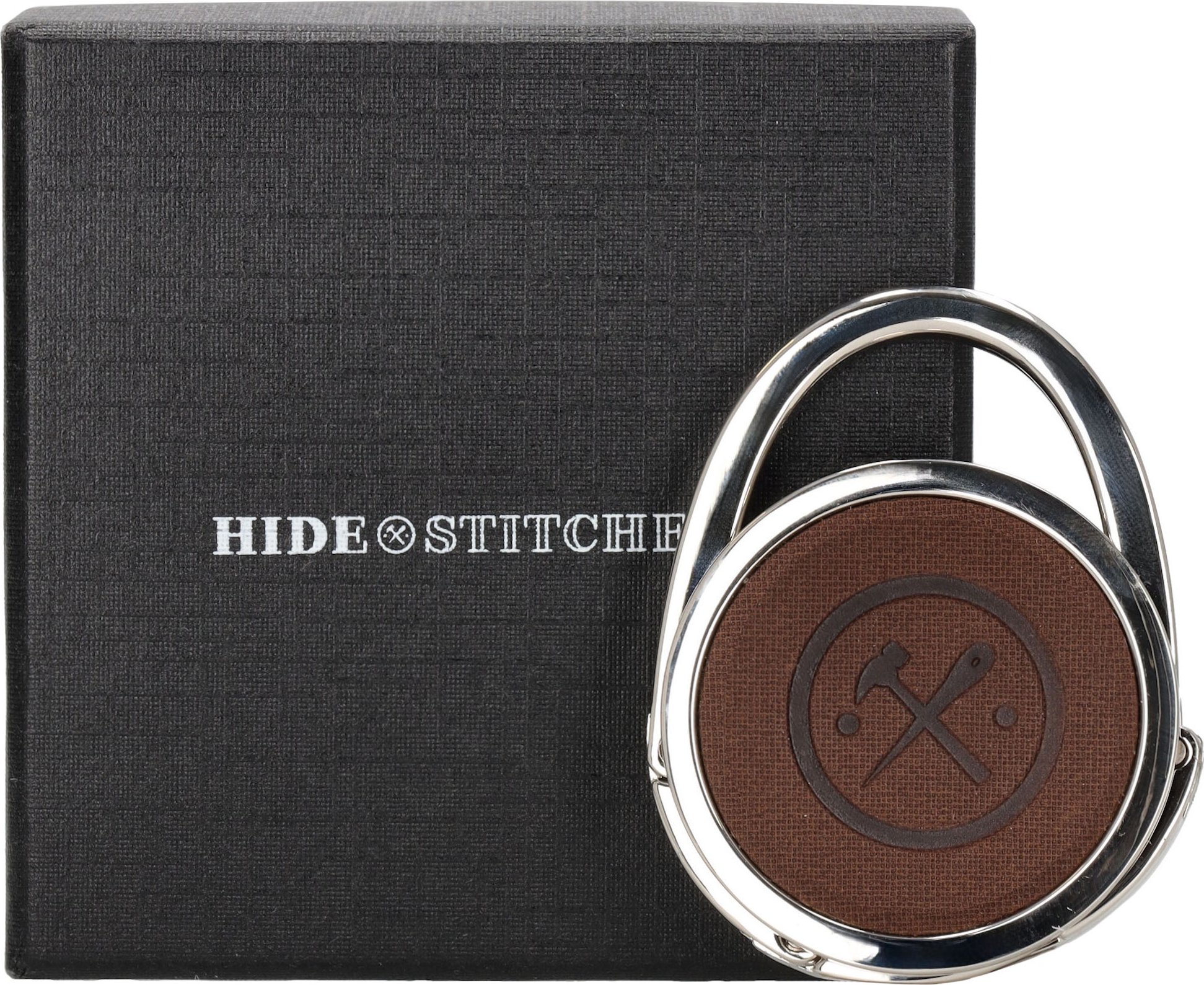 Háček na kabelku Hide & Stitches - hnědý