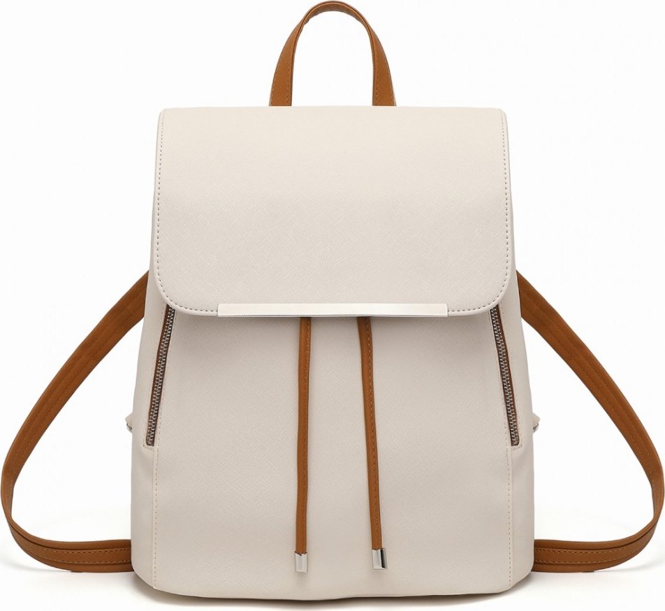Dámský elegantní batoh Miss Lulu - béžovo-hnědý - 9L
