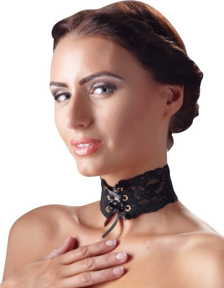 Obojek krajkový Cottelli Collection CHOKER LACE black - s kupónem KUP15 cena 183 Kč + extra diskrétní expedice