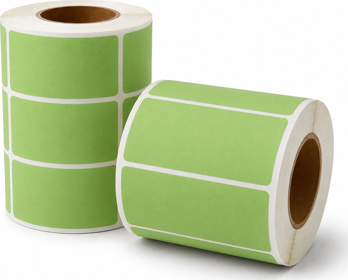 Zelená papírová etiketa samolepicí 60x30mm v návinu 4000 ks + dárek k nákupu