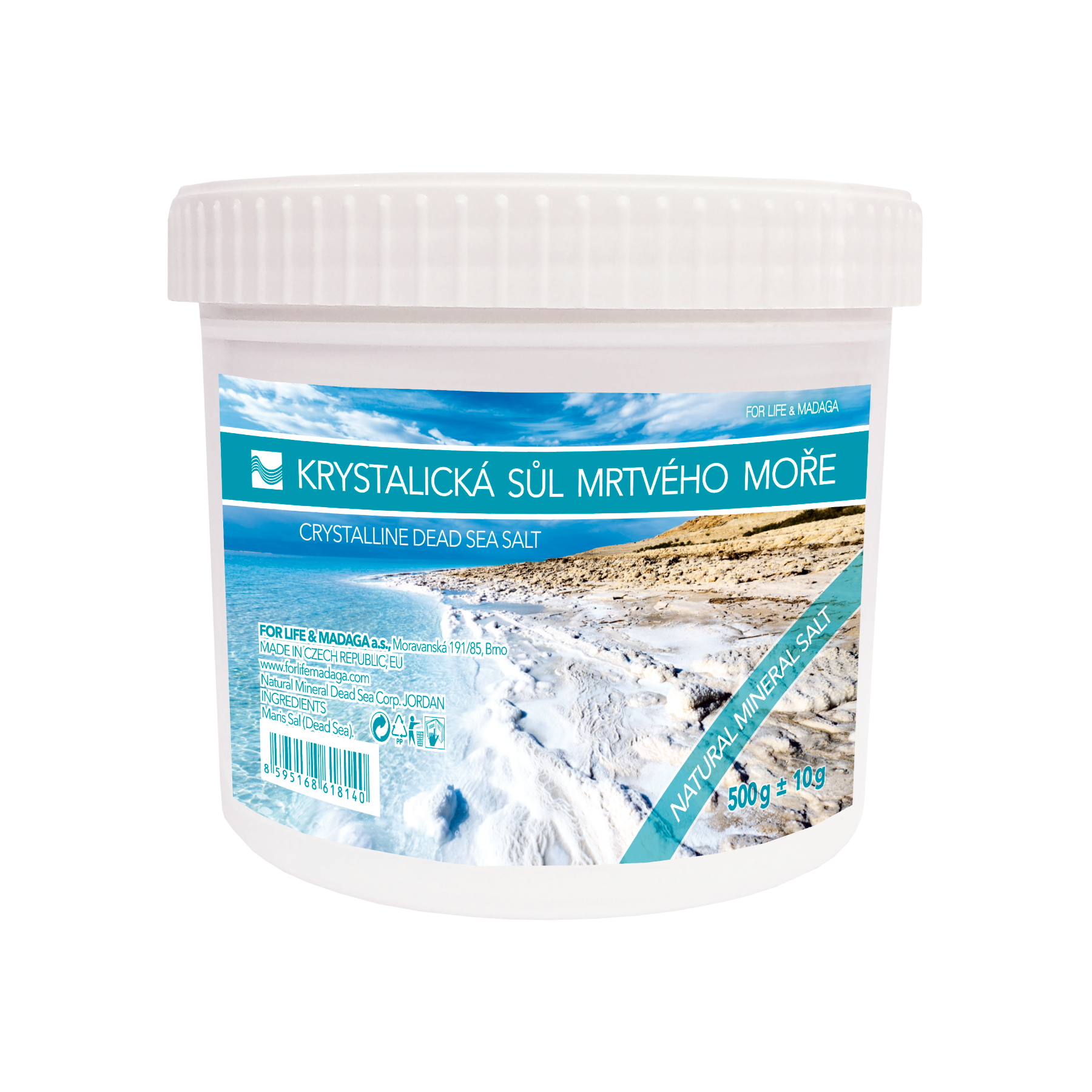 FOR LIFE & MADAGA Krystalická sůl Mrtvého moře 500 g