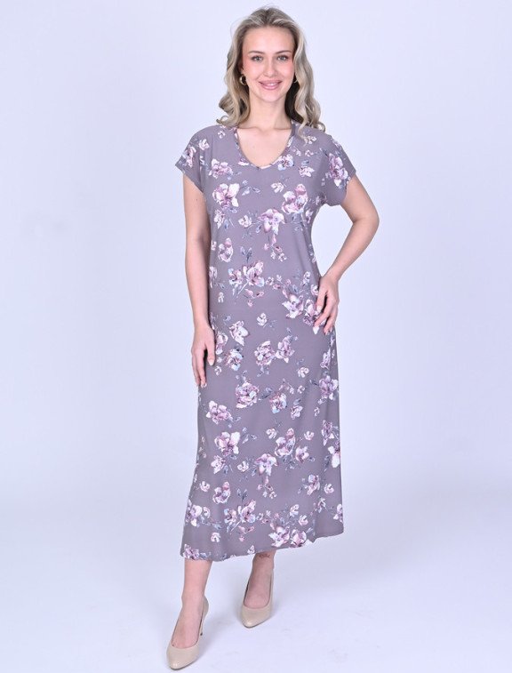EVONA a.s. Dámské dlouhé šaty NOJA V 582 Barva: Růžová | Béžová, Velikost: XL