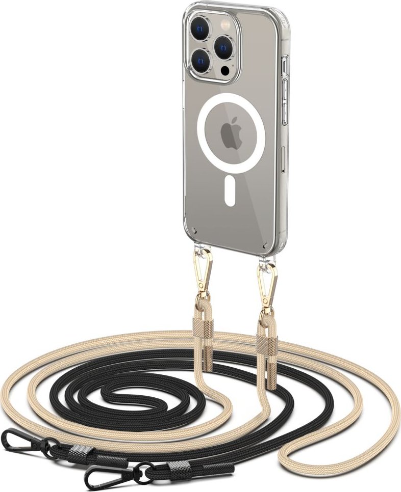 Tech-Protect Kryt se šňůrkou na iPhone 15 Pro - Tech-Protect, FlexAir Chain MagSafe Clear
