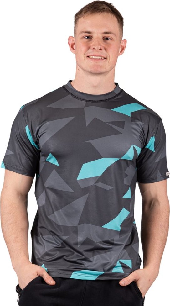 Pánský e-bike dres BLOCKS - XXL - tyrkysová