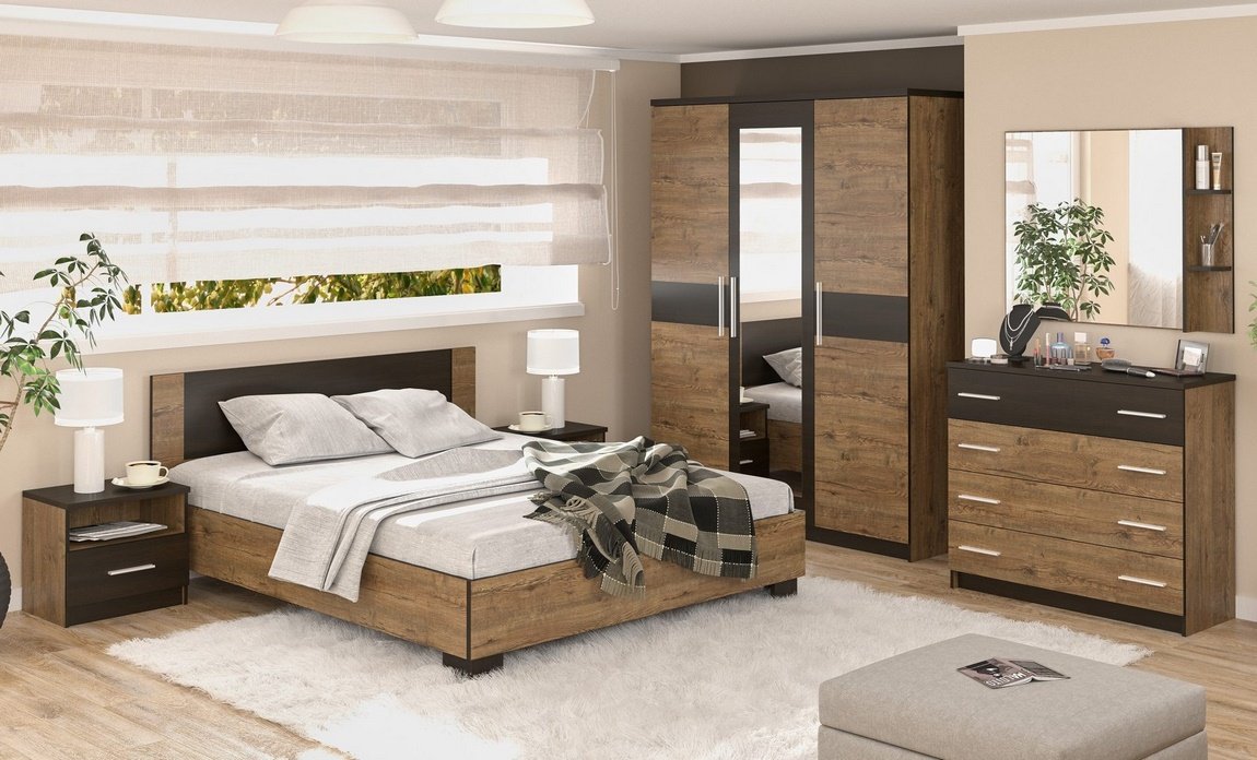 Sestava do ložnice VERONIKA dub april a wenge
