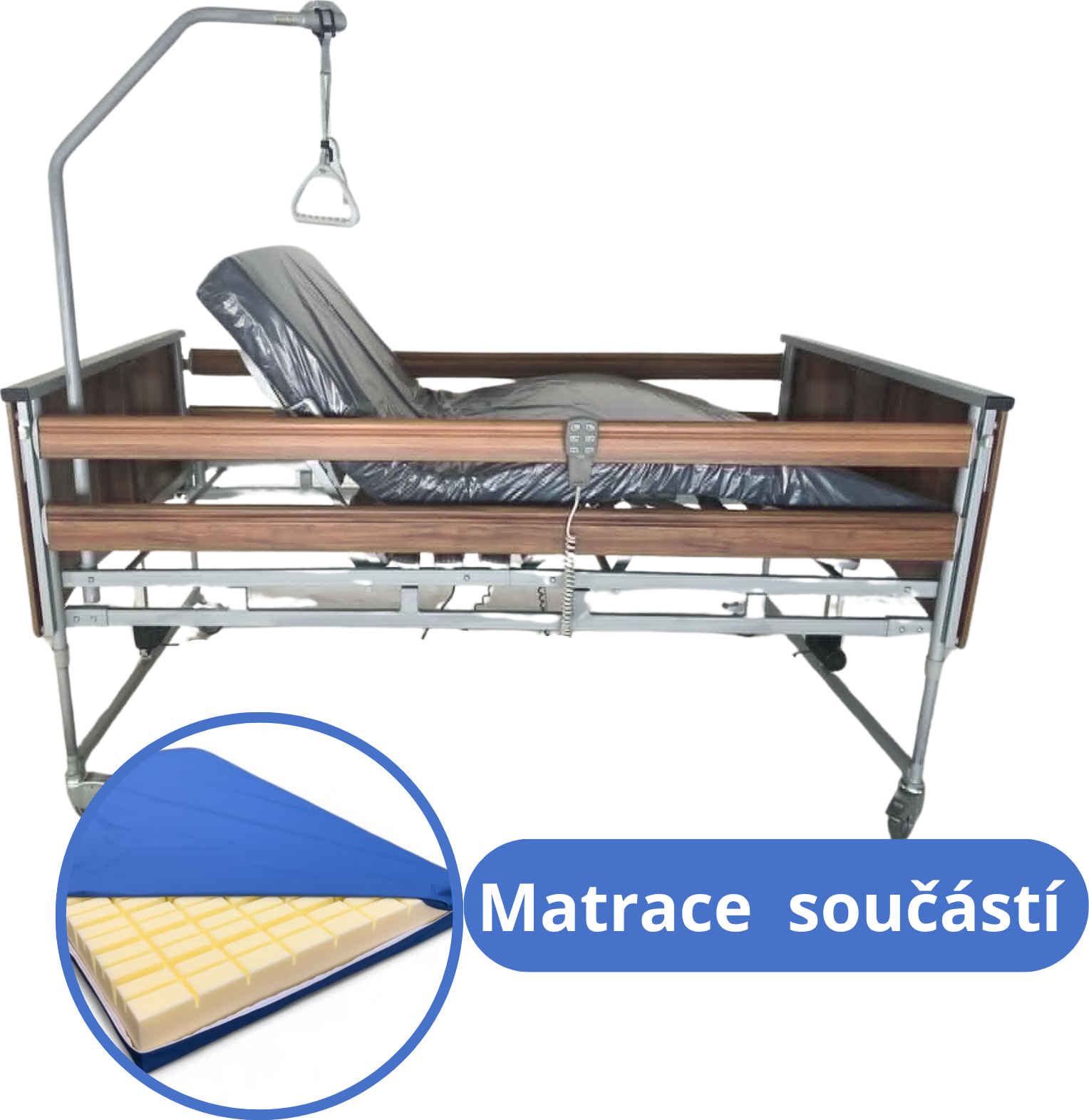 Elektrické polohovací lůžko Bock 3fx rozšířené + antidekubitní matrace Pasiv