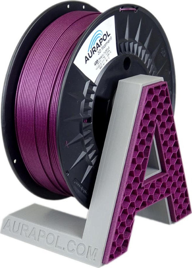 AURAPOL PLA 3D Filament Metallic Purple 1 kg 1,75 mm