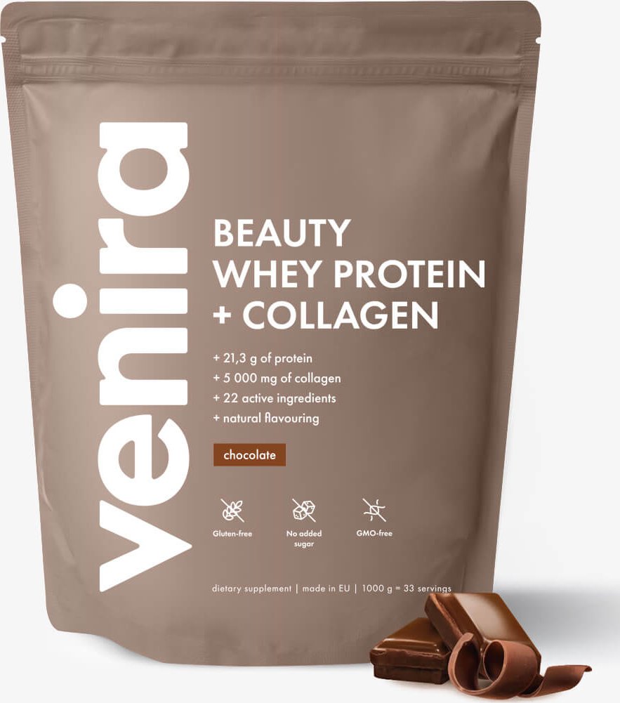 VENIRA beauty whey protein s kolagenem, čokoláda, 1000 g