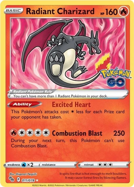 Radiant Charizard 011/078 - Pokémon GO