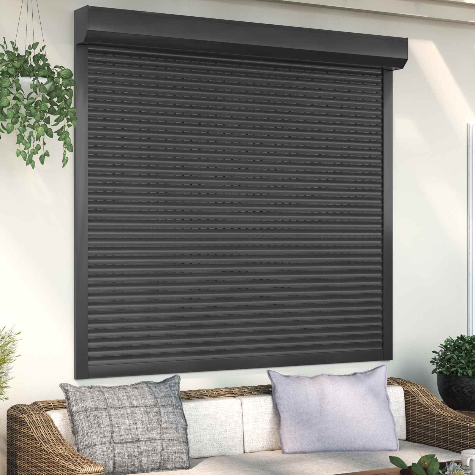 vidaXL Roletové žaluzie 160 x 150 cm Hliník a polyuretan [42047074] Barva: Antracit
