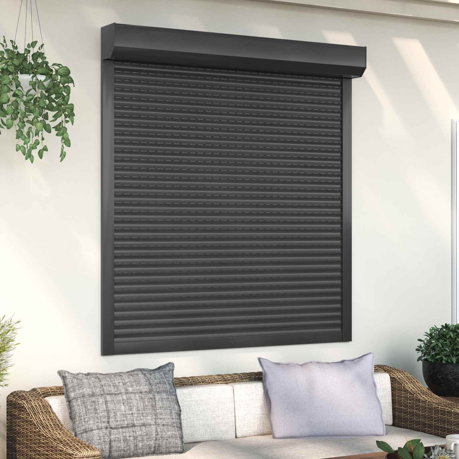 vidaXL Roletové žaluzie 130 x 140 cm Hliník a polyuretan [42047072] Barva: Antracit
