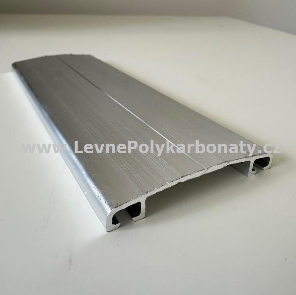 Spojovací AL-OBLÁ krycí přítlačná lišta 60/9 mm PŘÍRODNÍ - délka 2000 mm (Hliníkový přítlačný profil ALU-Top 60/9 mm oblý přírodní délky 2000 - 7000 mm)
