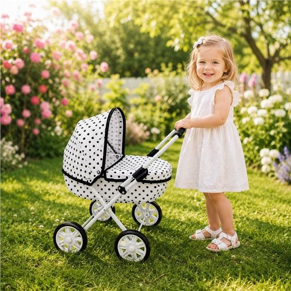 Dětský kočárek pro panenky New Baby Anička dots