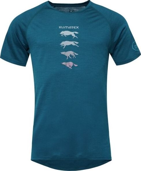 Pánské Merino Blend triko KLIMATEX Huron modrá Velikost: S