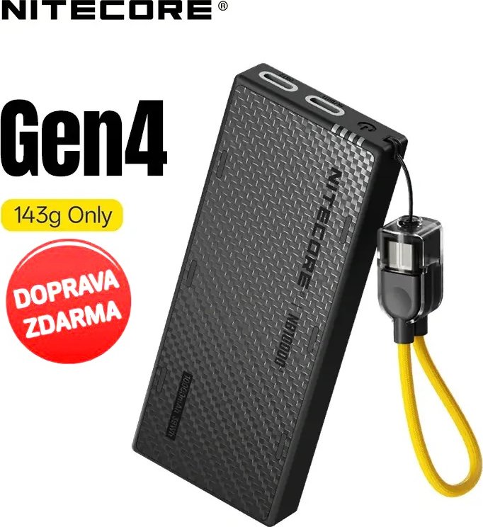 Nitecore NB10000 Gen 4 černá powerbanka nitecore NB10000 Gen4, sleva od 2 ks