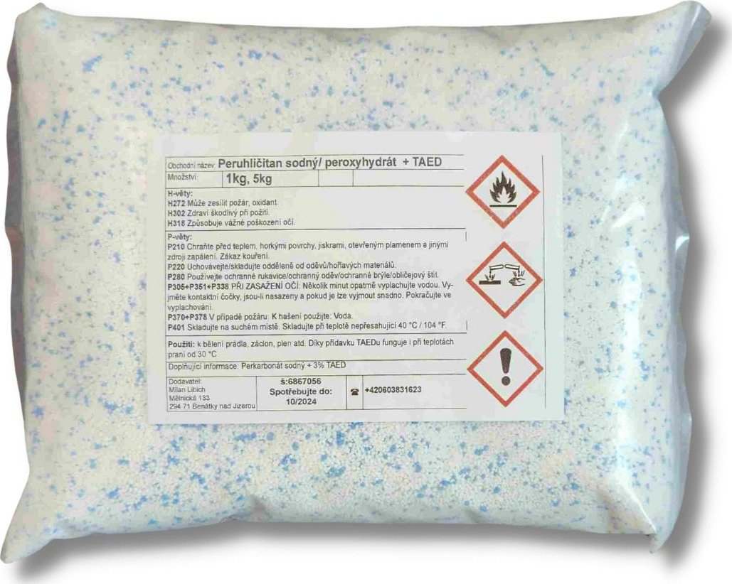 Bezva Nápad | Perkarbonát sodný + 3% TAED - 1 kg, 5 kg Obsah: 1 kg přírodní bělící přípravek pro praní i úklid