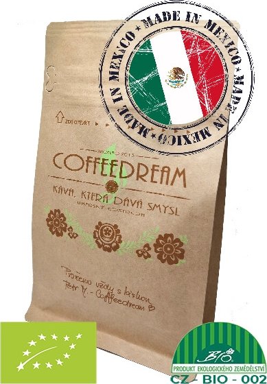 COFFEEDREAM | Káva MEXIKO ALTURA ORGANIC - 1000g / třívrstvý sáček se zipem / Zrnková Káva Mexico A10