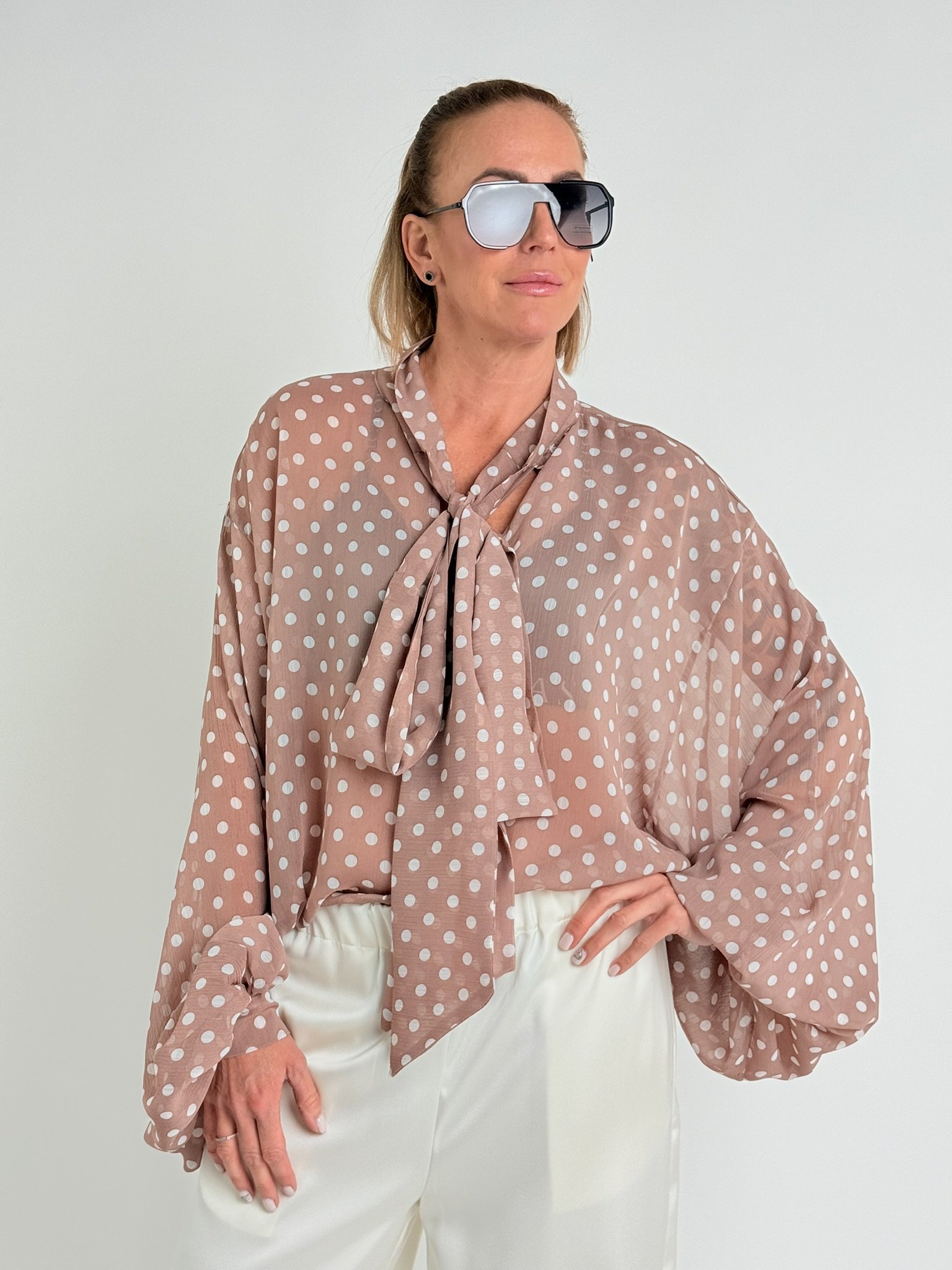 Miss City Official Cappuccino košile DOTS Capuccino, UNI S-XL
