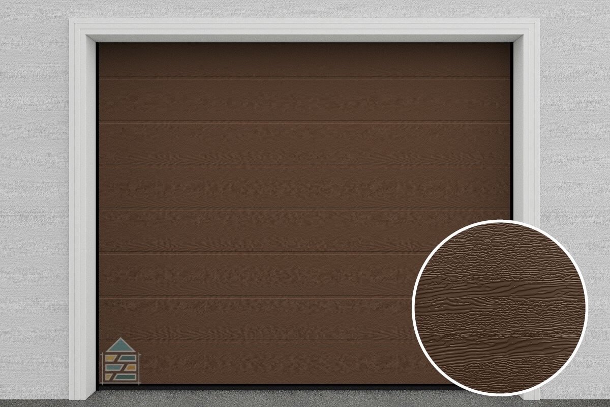Sekční garážová vrata DoorHan DIY - RAL 8014 Hnědá - Šířka 2375 x Výška 2030 , Bez ovládání