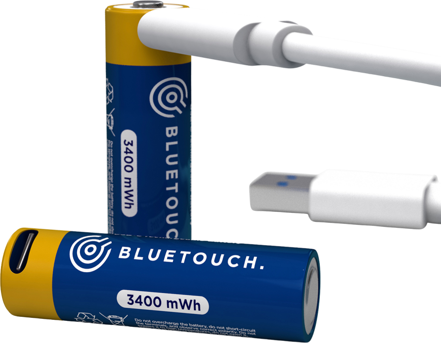 Bluetouch Nabíjecí baterie USB-C AA 2 ks Li-ion AA 1,5V