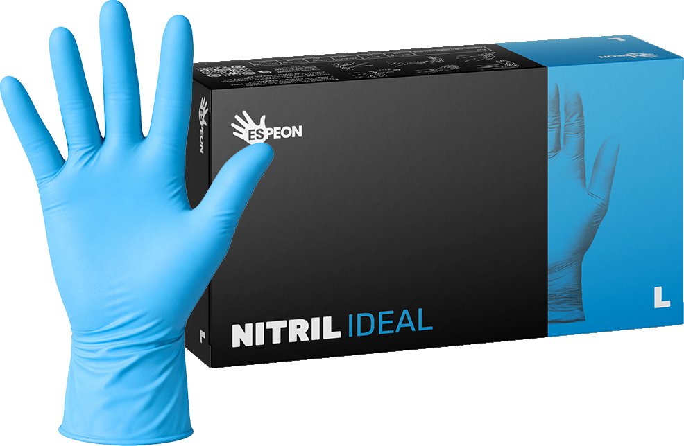 Espeon Nitrilové rukavice NITRIL IDEAL 100 ks, nepudrované, modré, 3.5 g Velikost: L