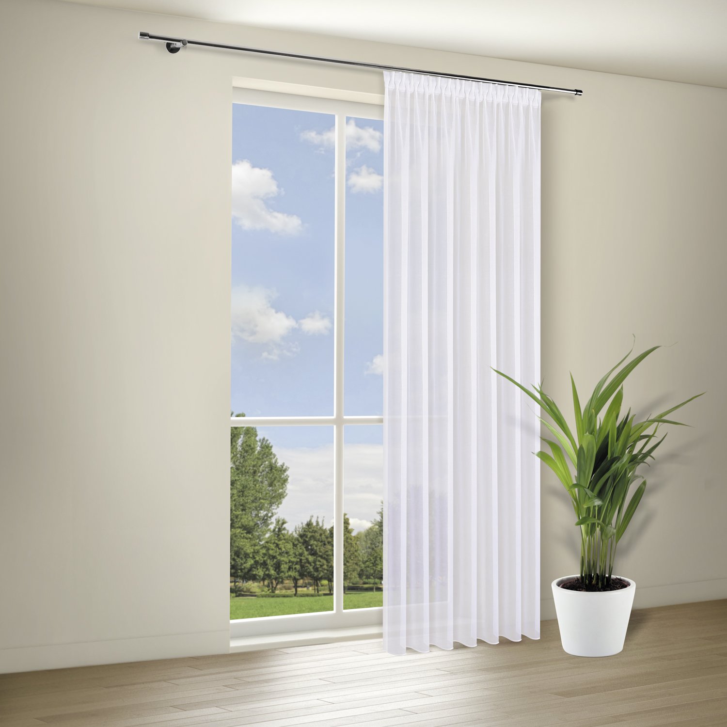 Záclona - klasický voál bílý - výška 330cm