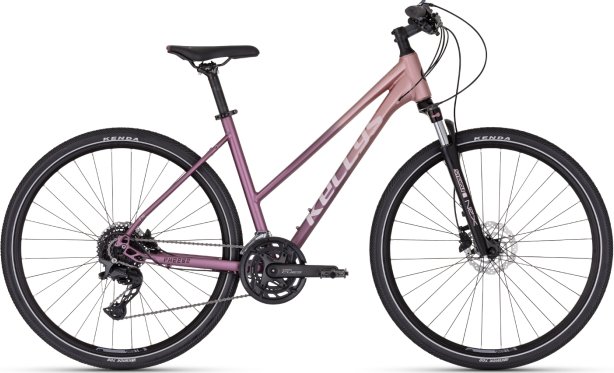 KELLYS Clea 90 GOLD dámský cross Shimano Acera 3x8 Graphite Grey - Hnědá / S