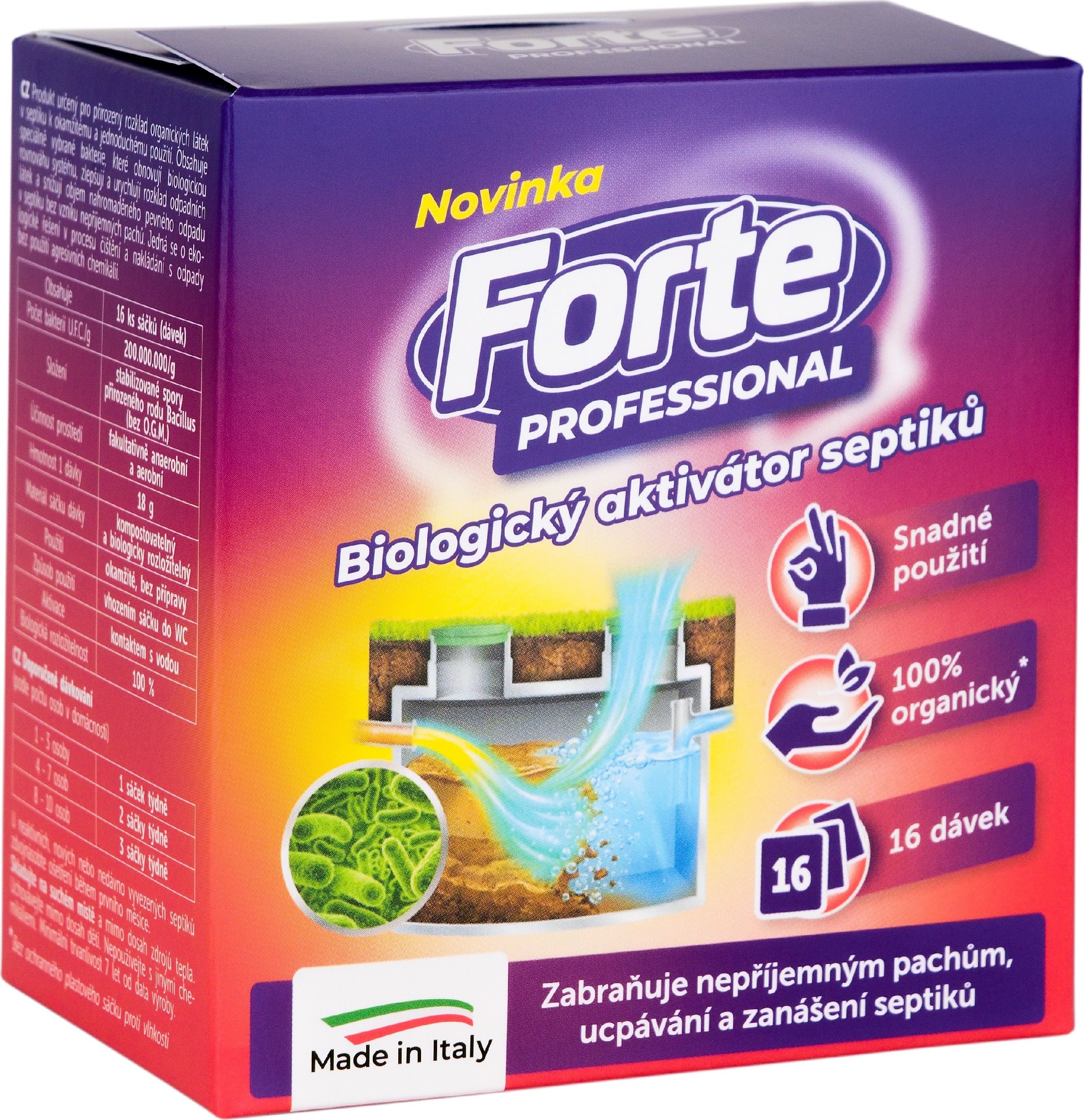 FORTE PROFESSIONAL biologický aktivátor septiků