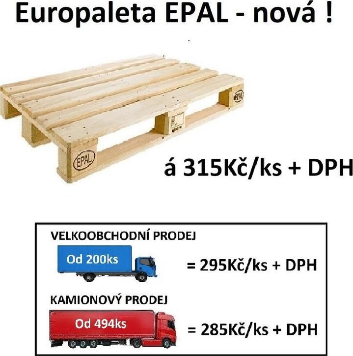 Nová europaleta - licence EPAL 1200×800 mm