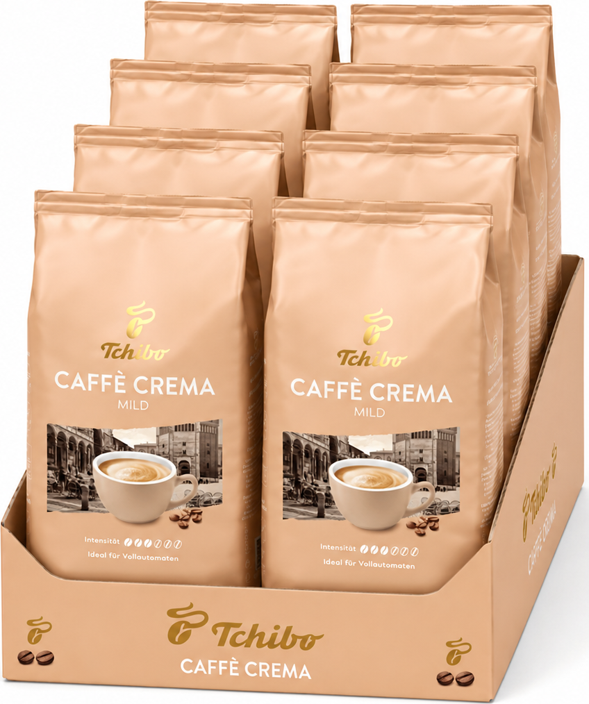 Tchibo Caffe Crema Mild zrnková káva 8x 1 kg-VÝHODNÉ BALENÍ
